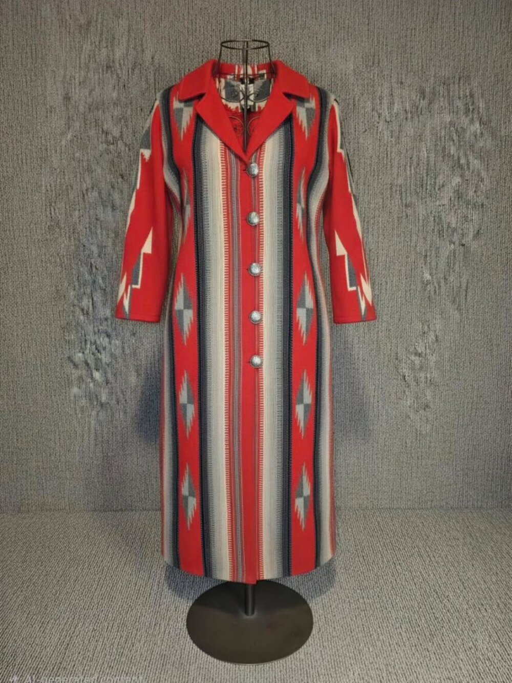 Vintage Chimayo Ortega's Weaving Long Coat - Picture 2 of 16